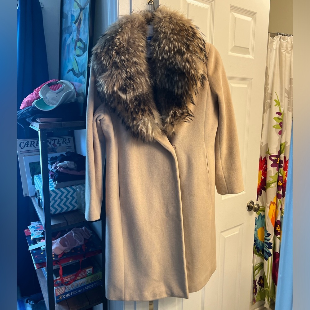 Real fur coat CALVIN KLEIN 10 women’s Angora wool - see pics